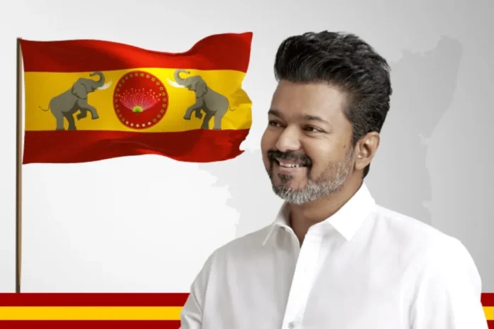 Actor Vijay addressing supporters after launching Tamilaga Vettri Kazhagam (TVK)